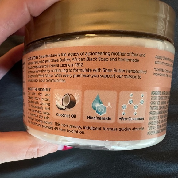 Shea Moisture coconut and hibiscus illuminating body butter, 11oz - Picture 3 of 5